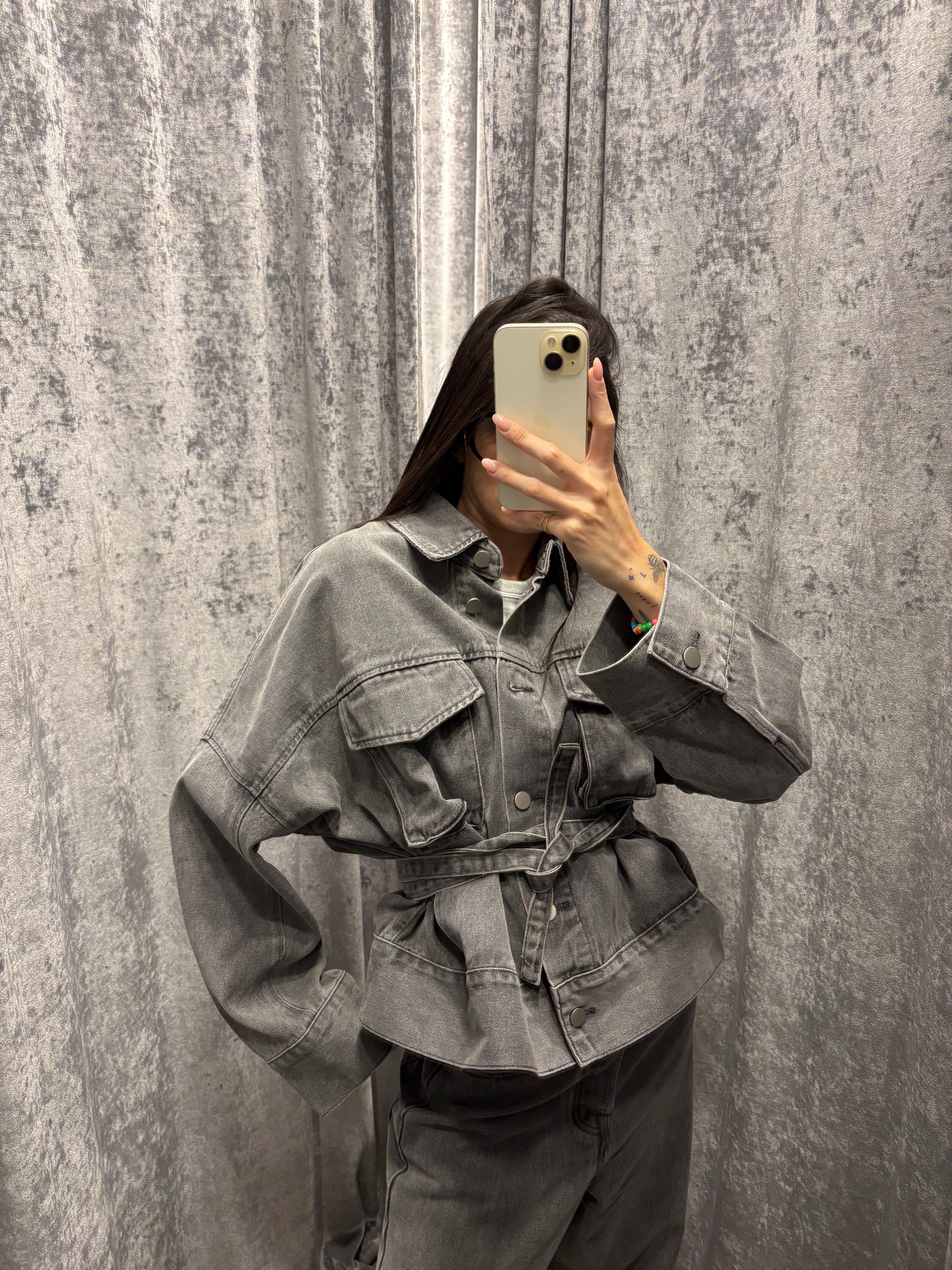 Overshirt denim grigio