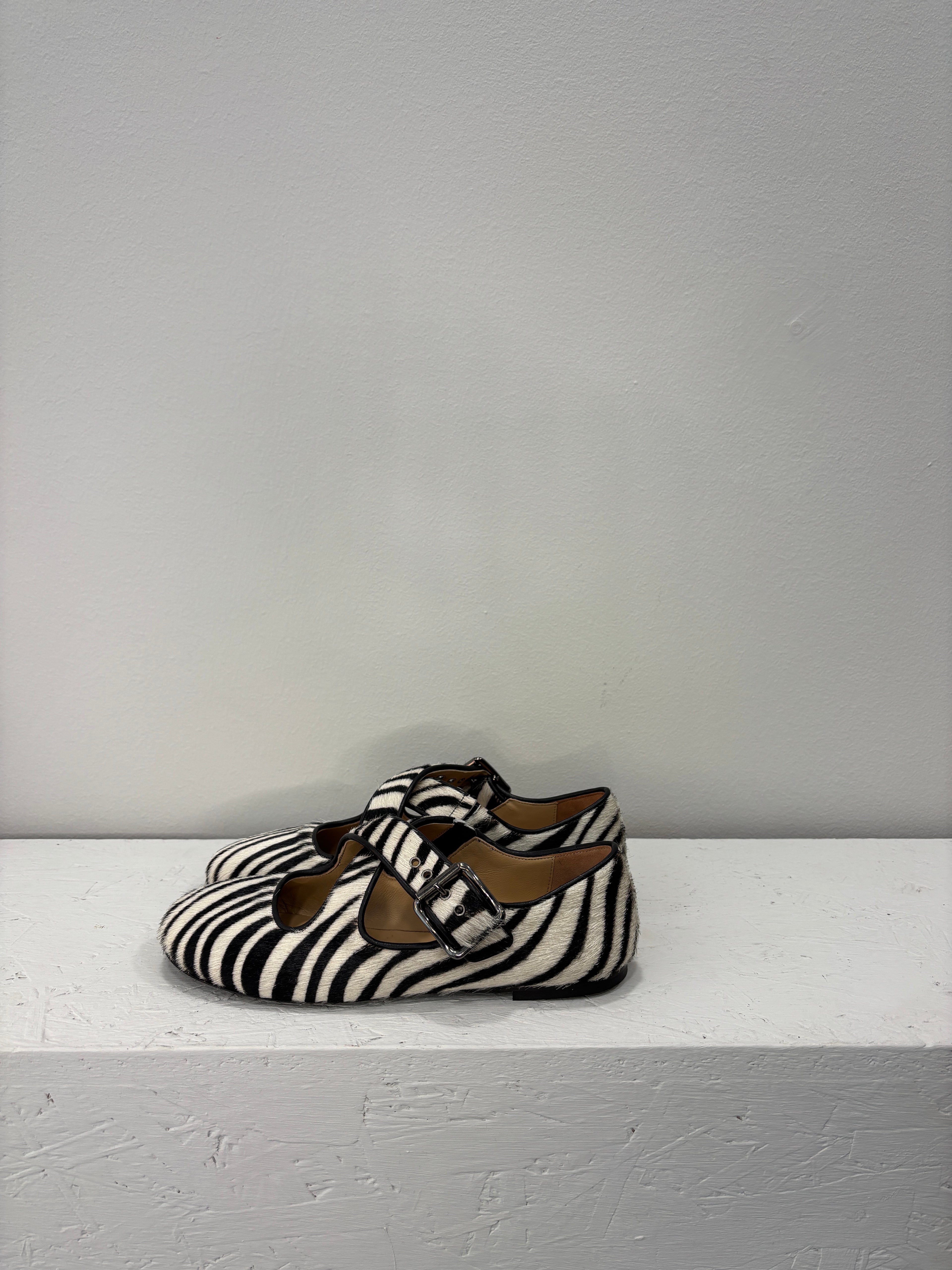 Ballerine flat zebrate in cavallino