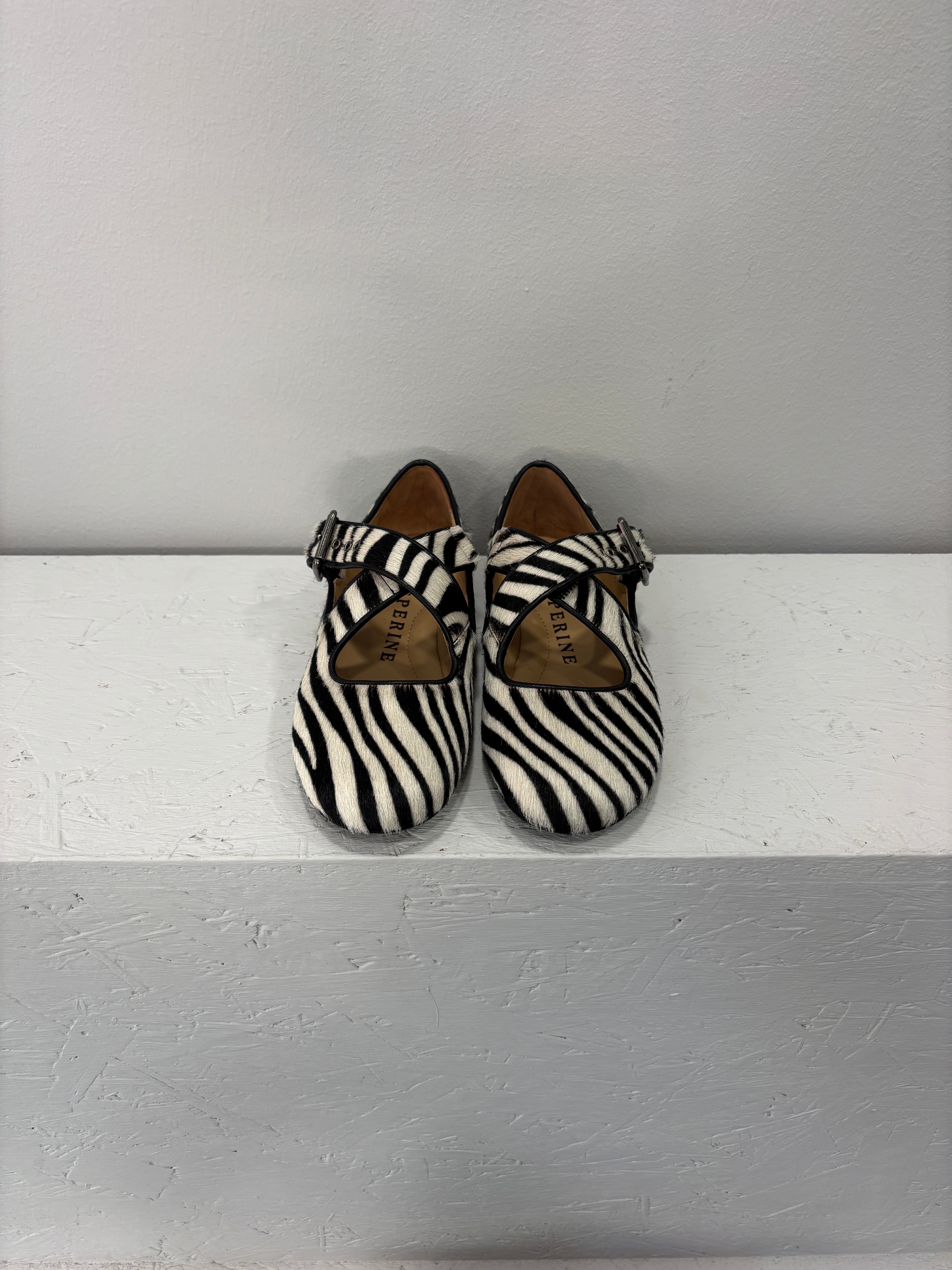 Ballerine flat zebrate in cavallino