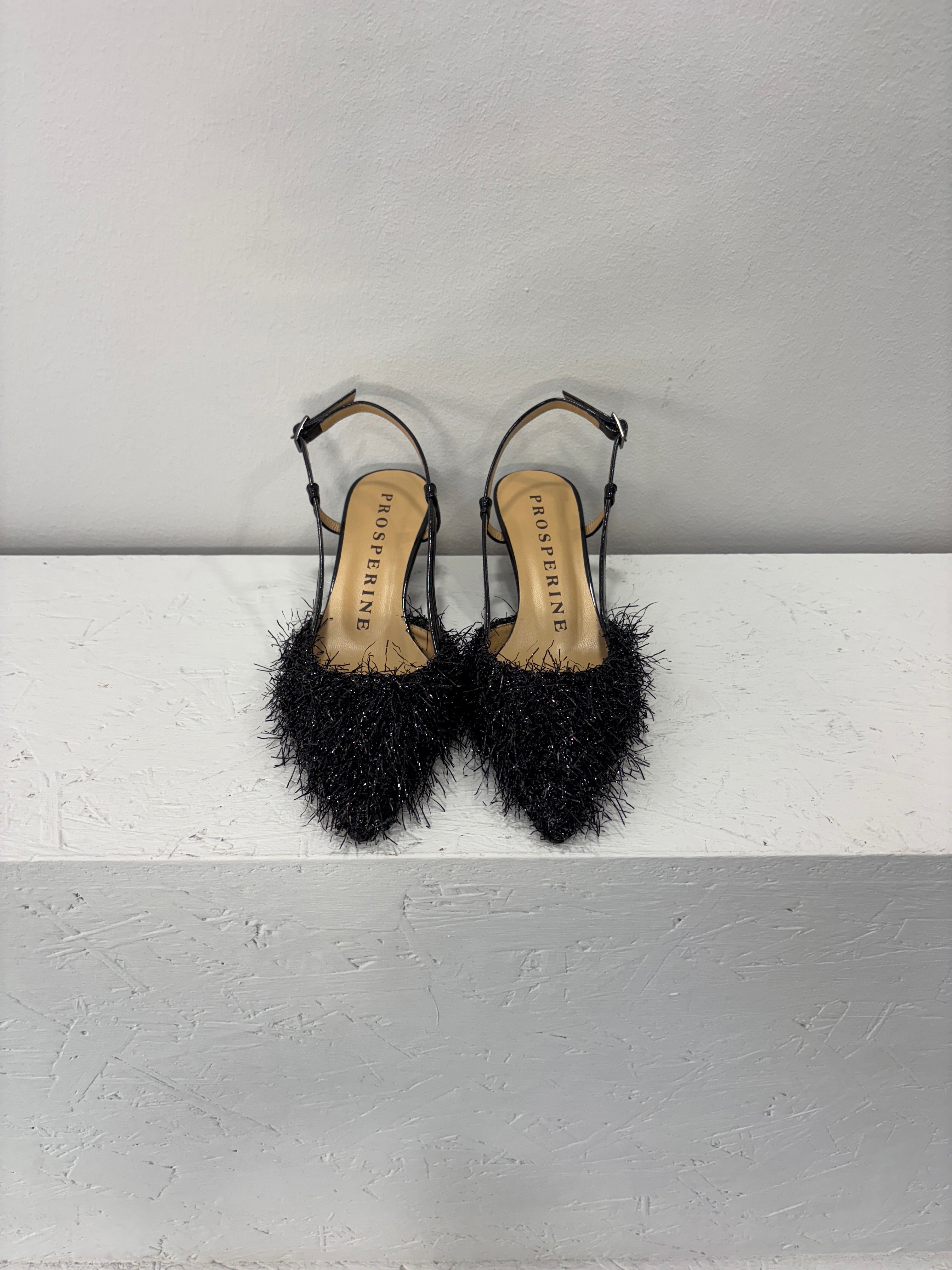 Mule Charleston nero con dettaglio vernice