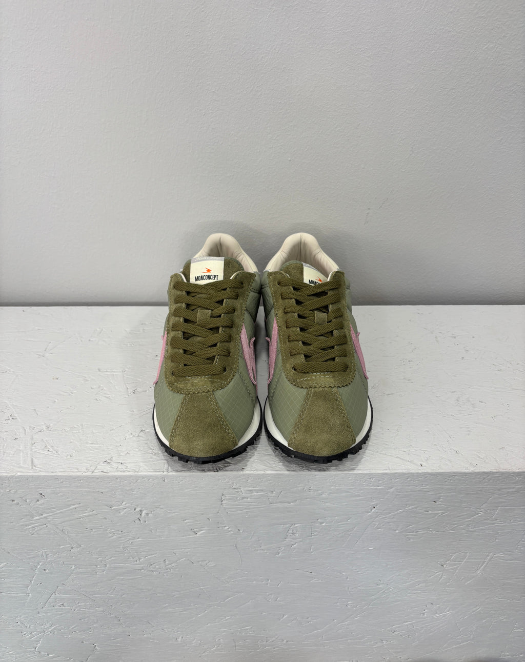 Sneakers in nylon con logo Green