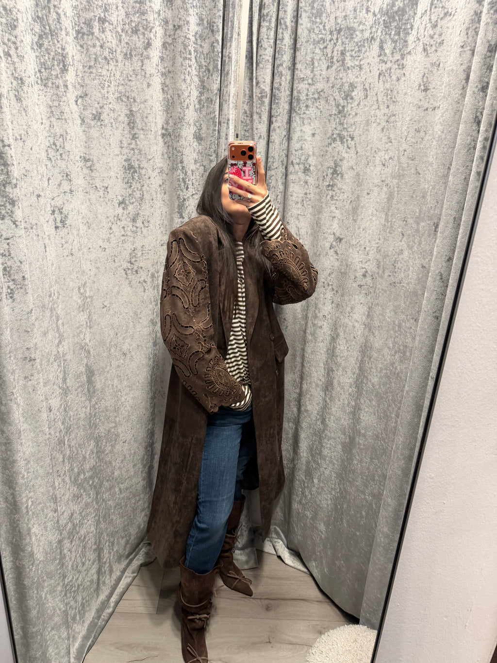 Cappotto lungo ricamato