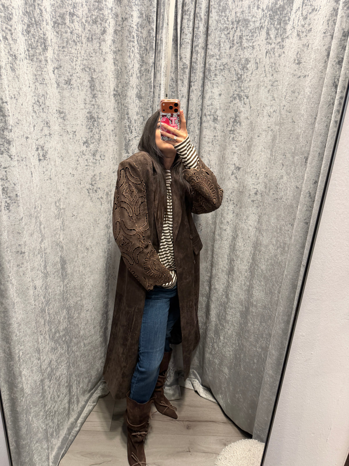 Cappotto lungo ricamato