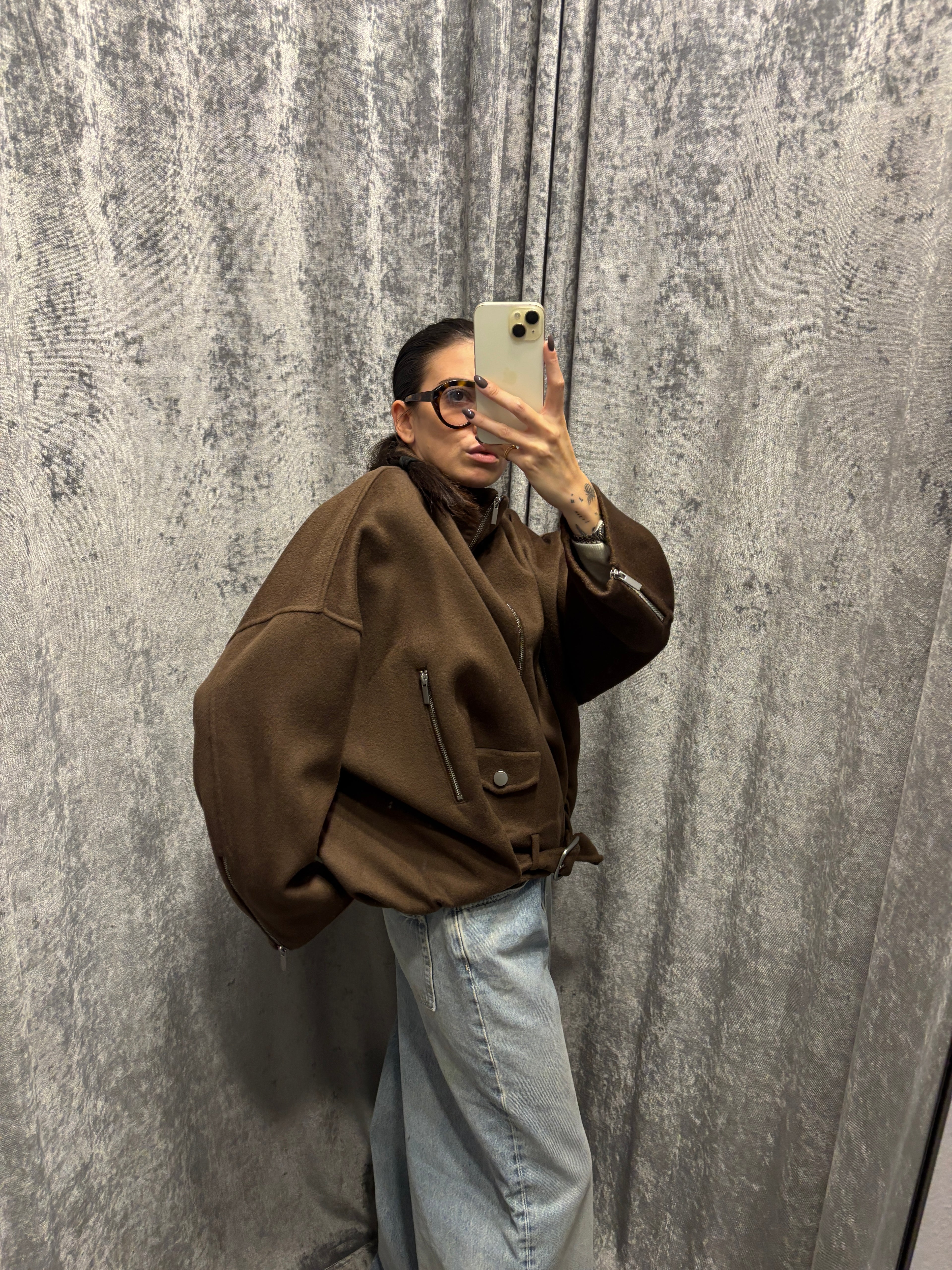 Cappotto bomber oversize in panno