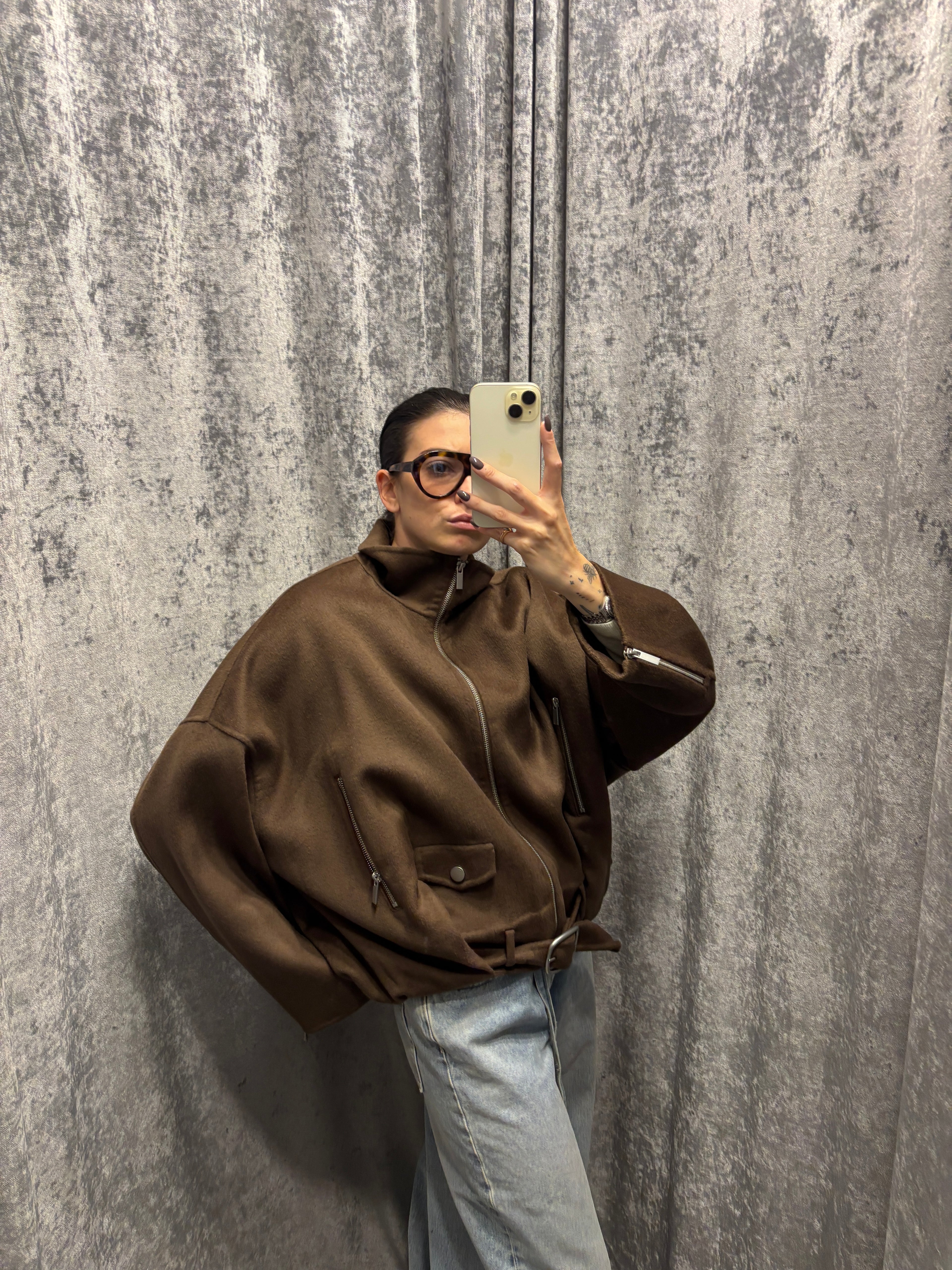 Cappotto bomber oversize in panno