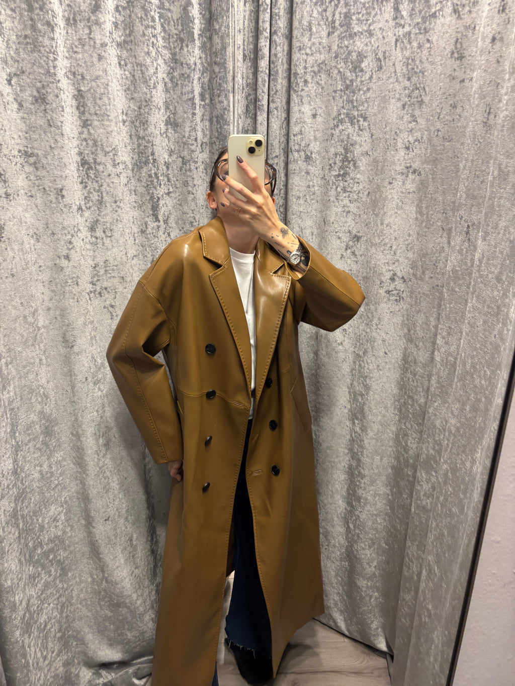 Trench caramello ecopelle