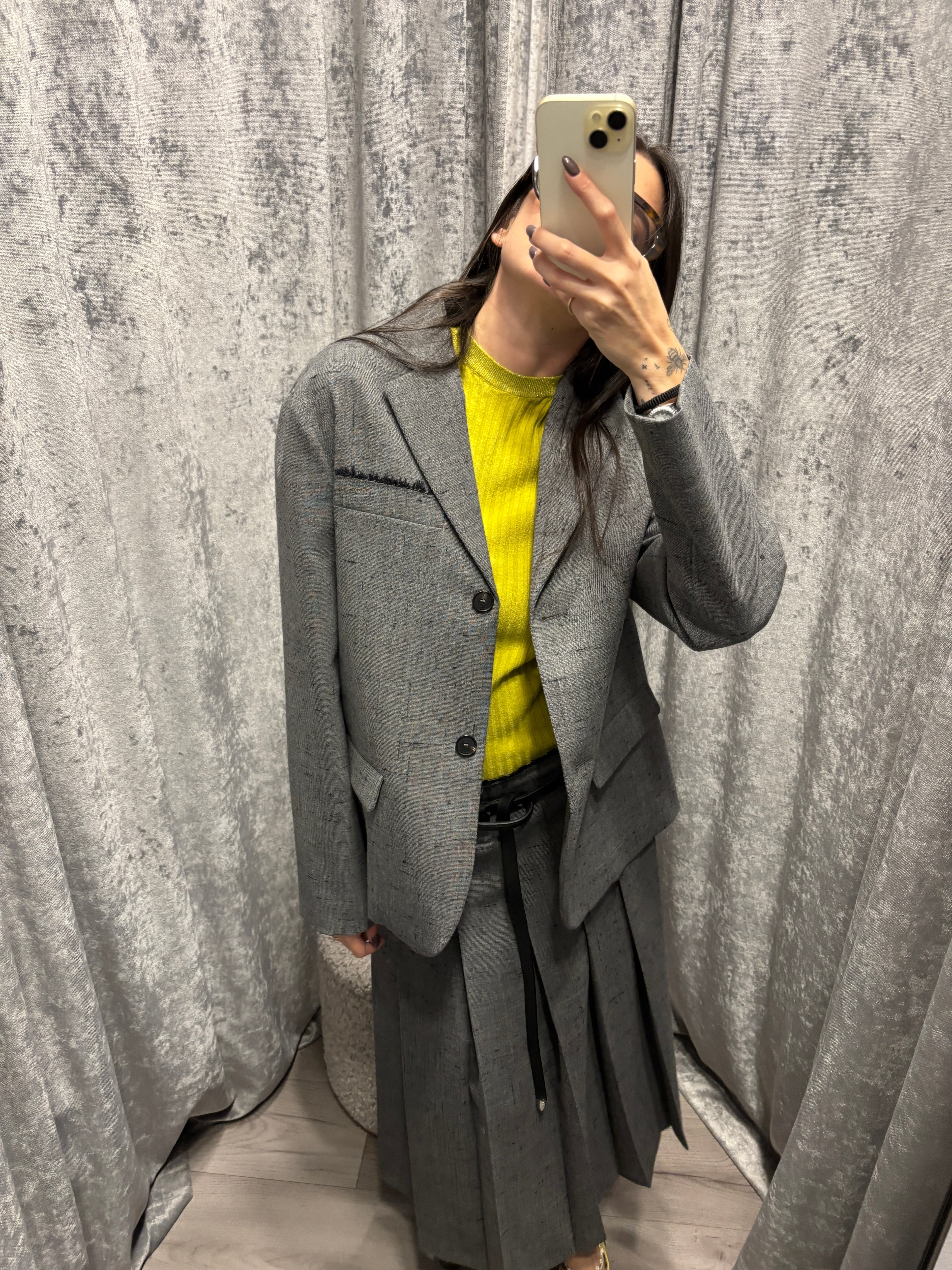 Blazer con dettaglio sfrangiato