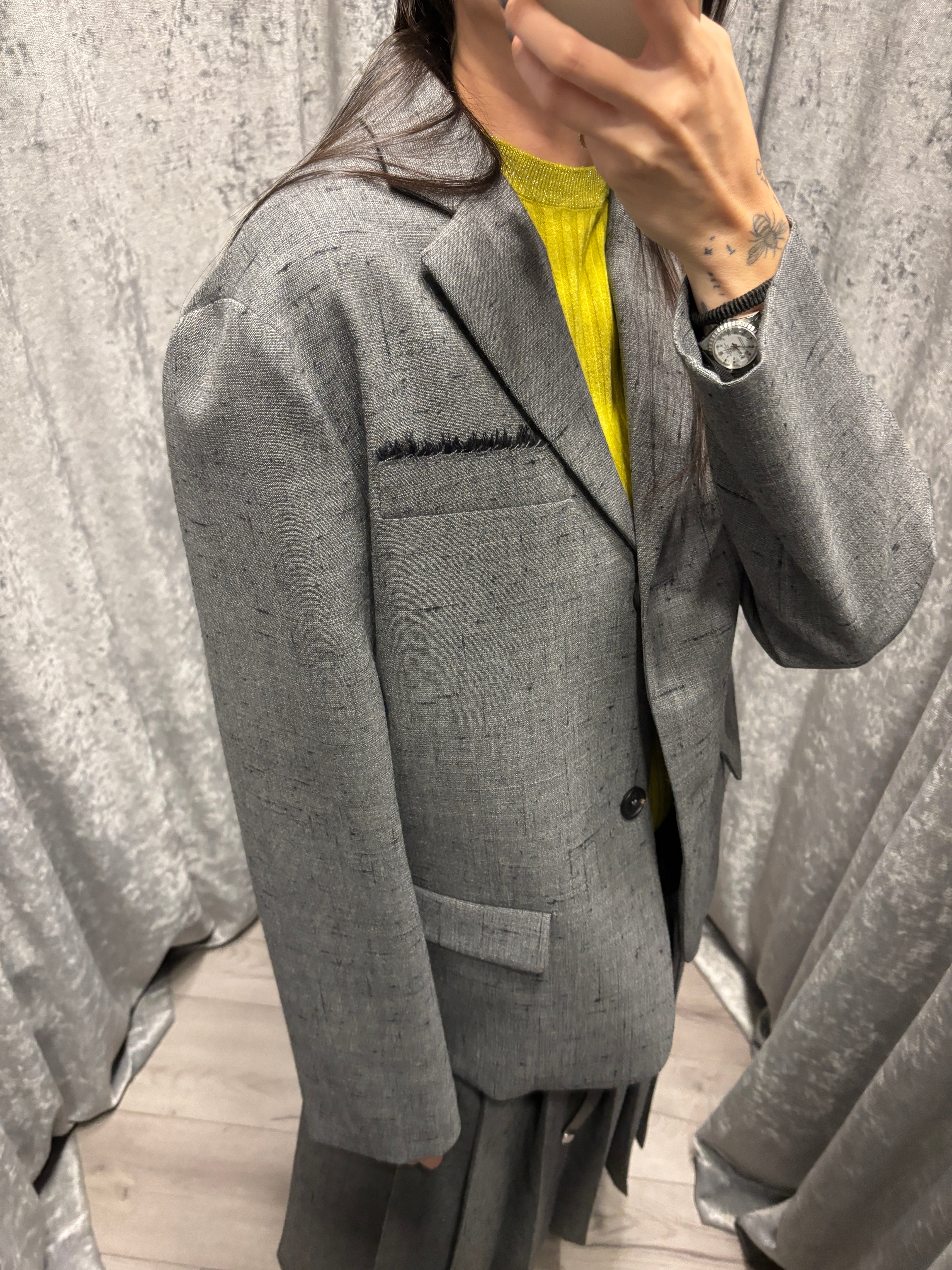 Blazer con dettaglio sfrangiato