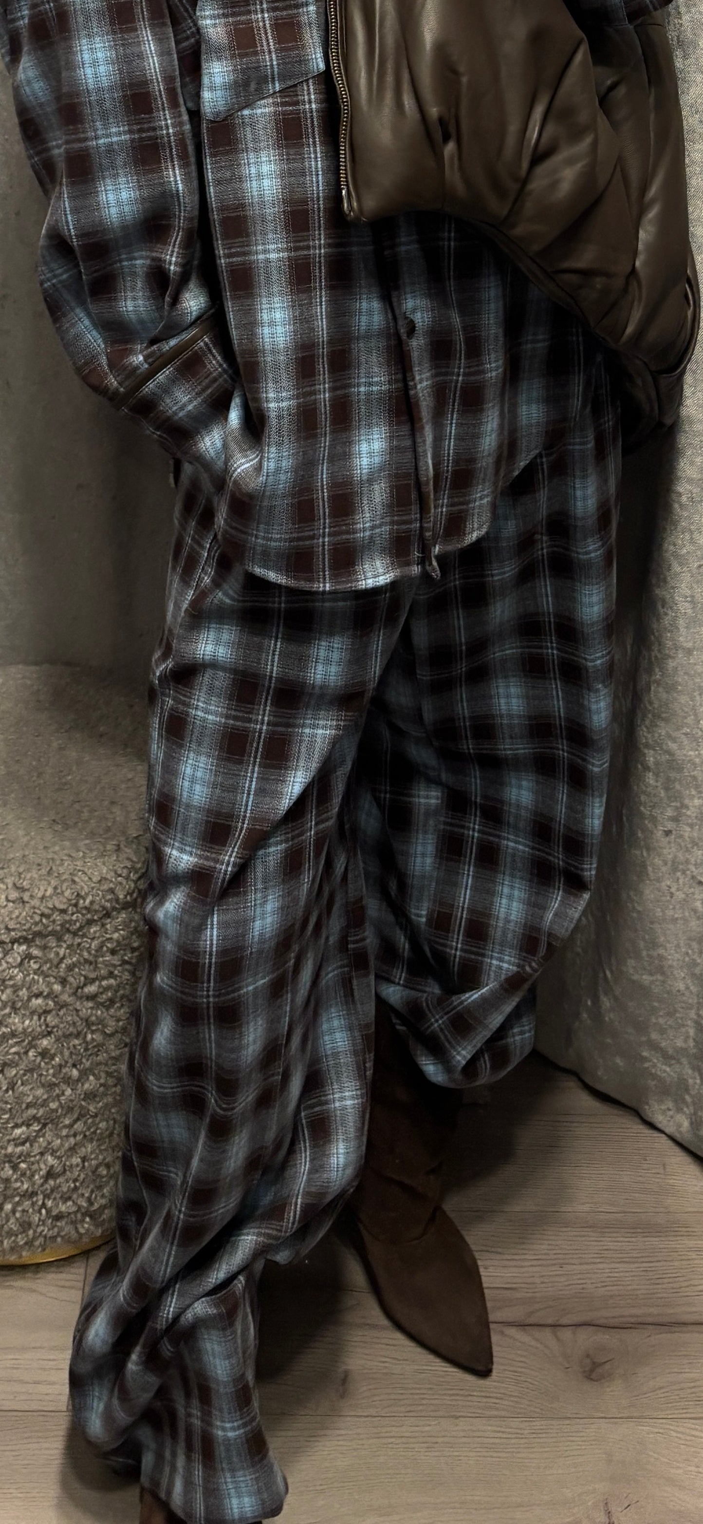 Pantaloni palazzo check