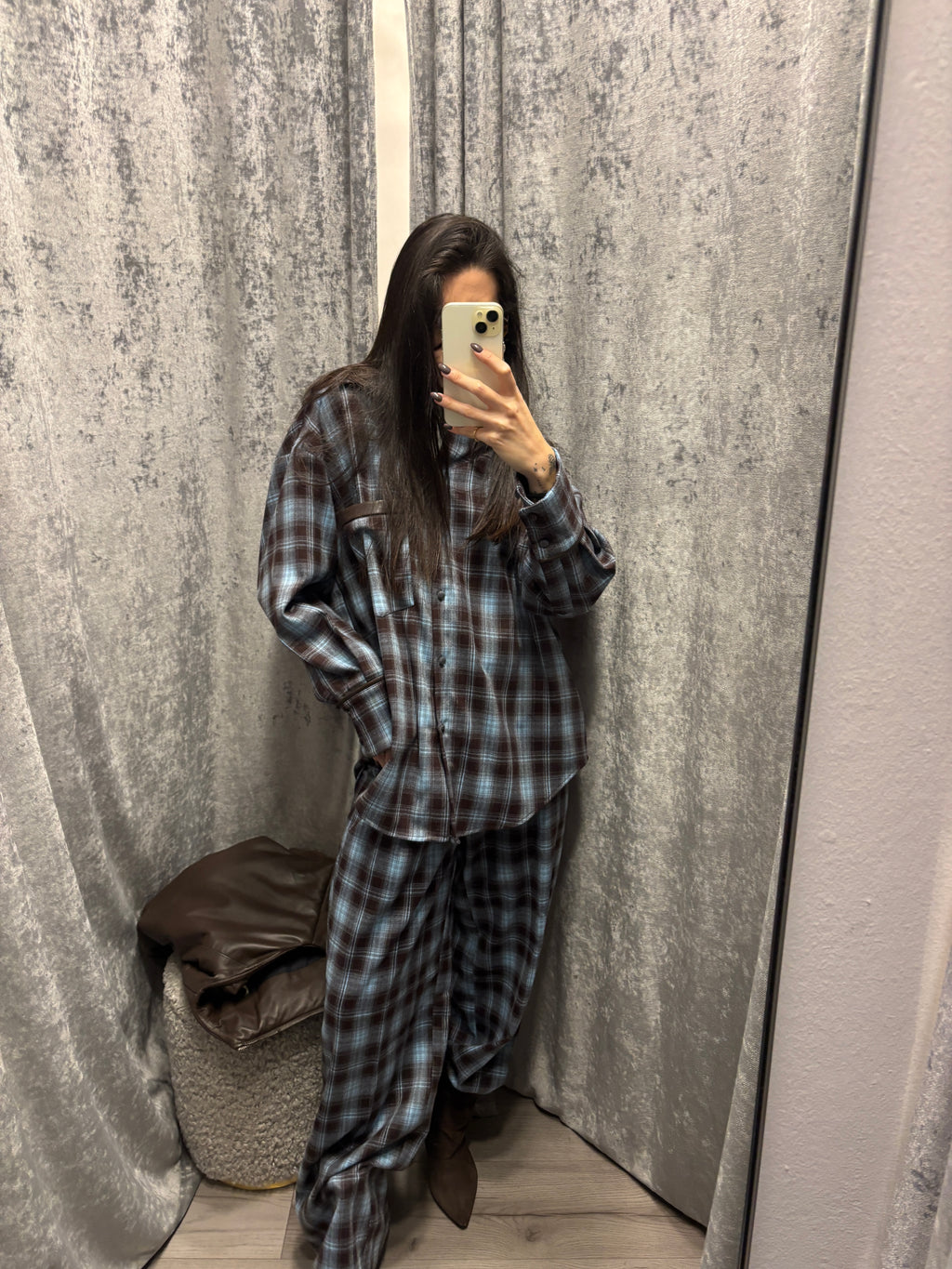 Pantaloni palazzo check