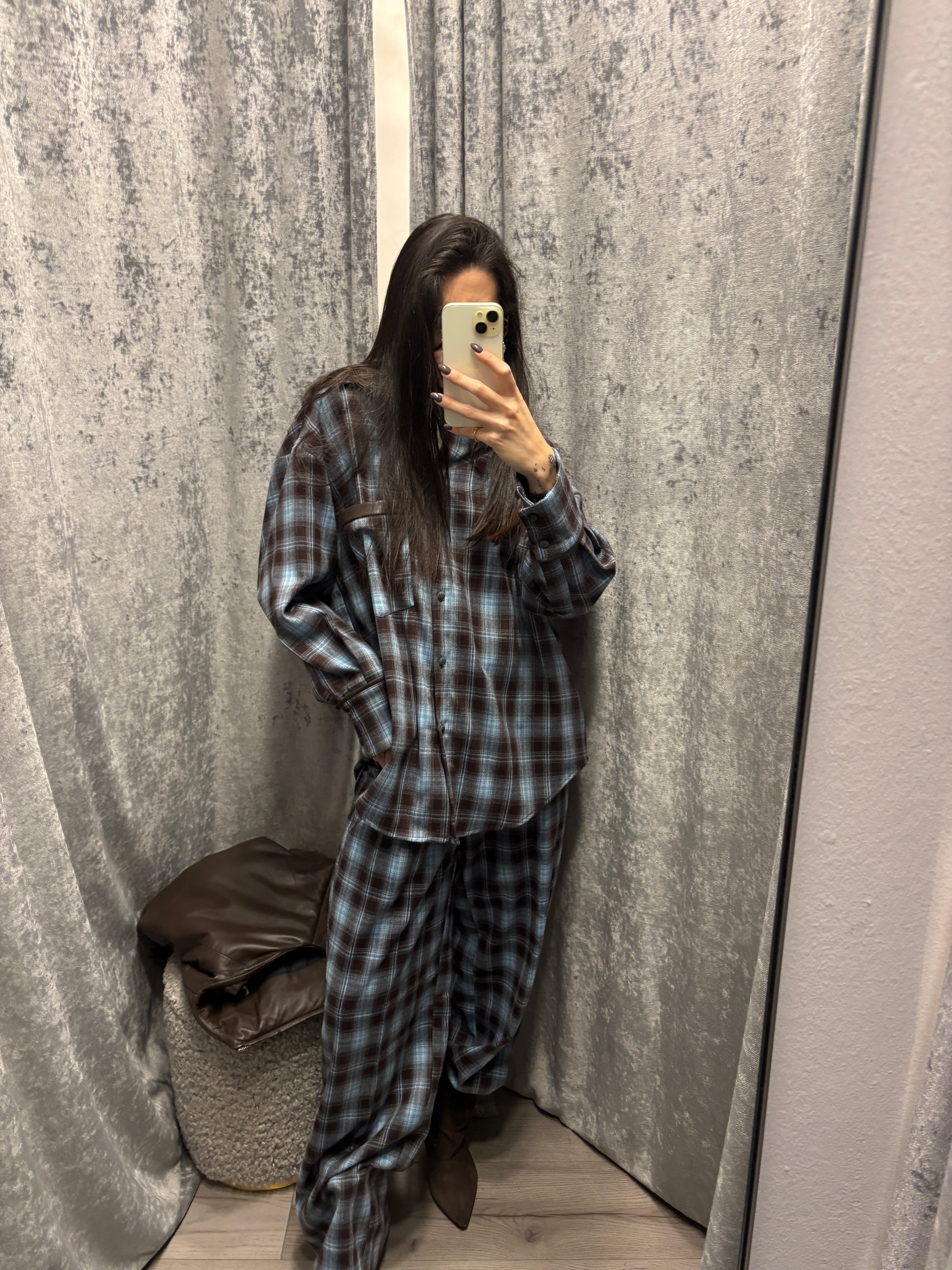 Pantaloni palazzo check