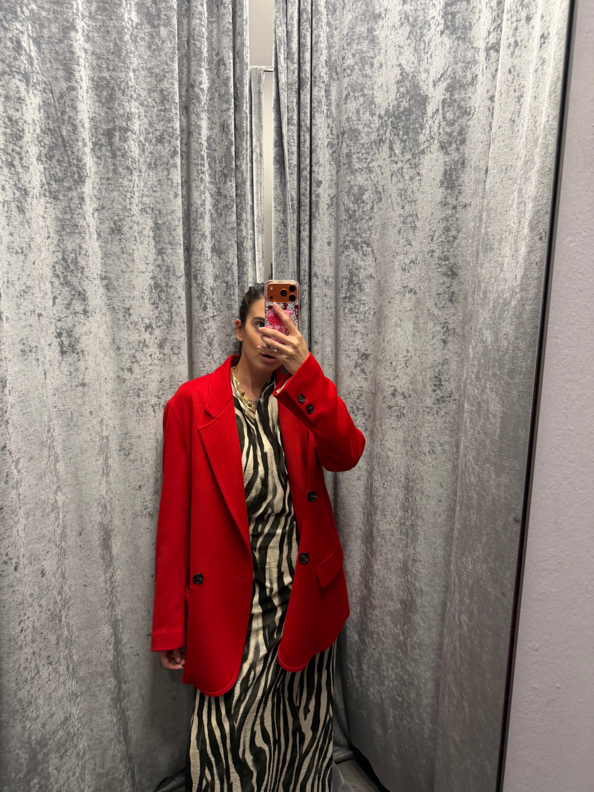 Blazer doppiopetto oversize rosso