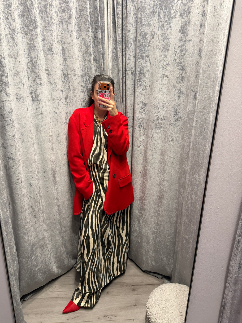Blazer doppiopetto oversize rosso