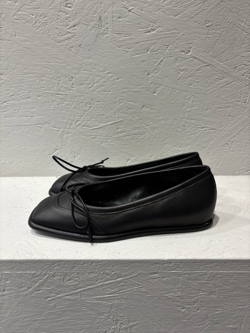 Ballerina punta quadrata nero