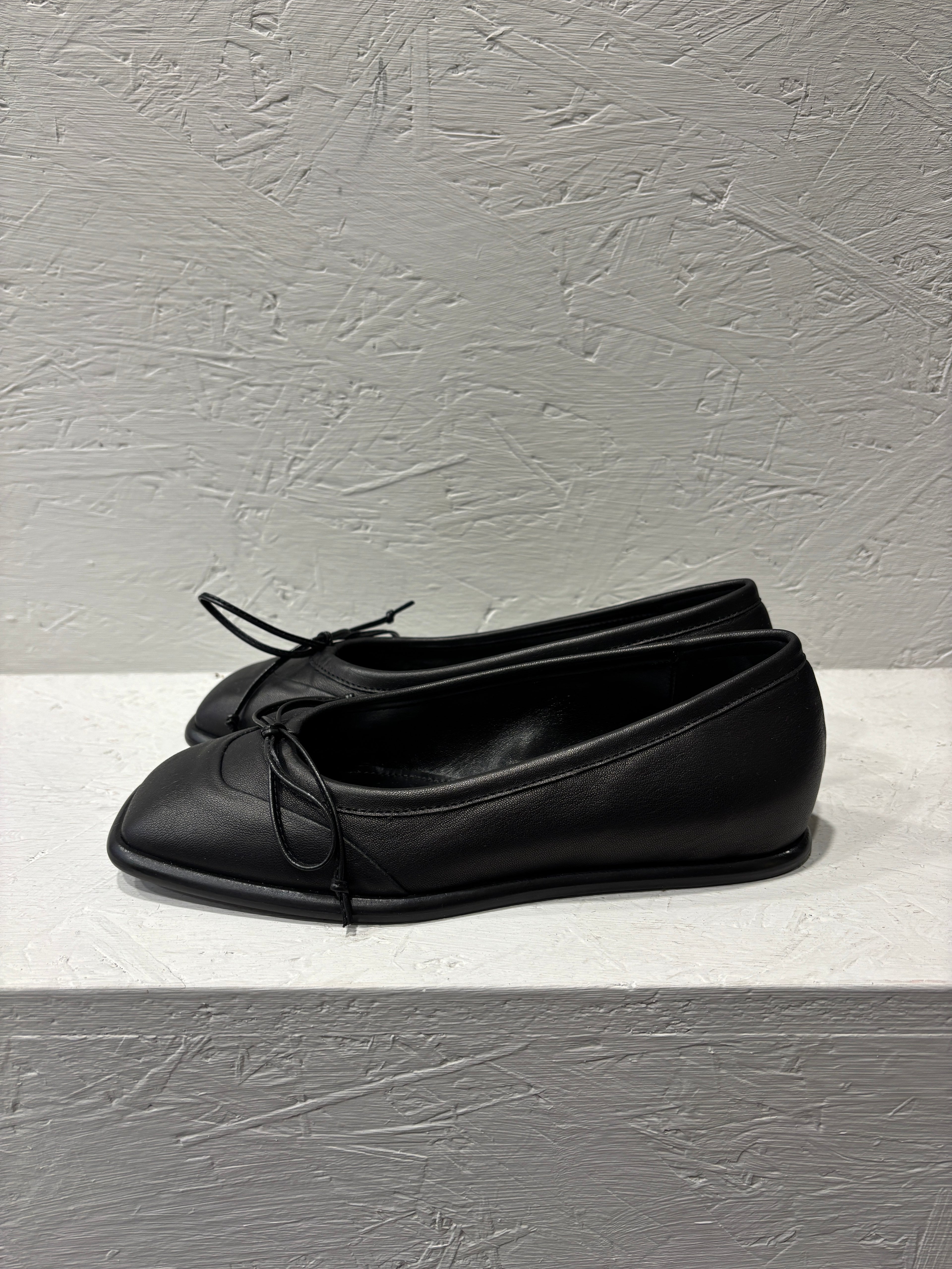 Ballerina punta quadrata nero