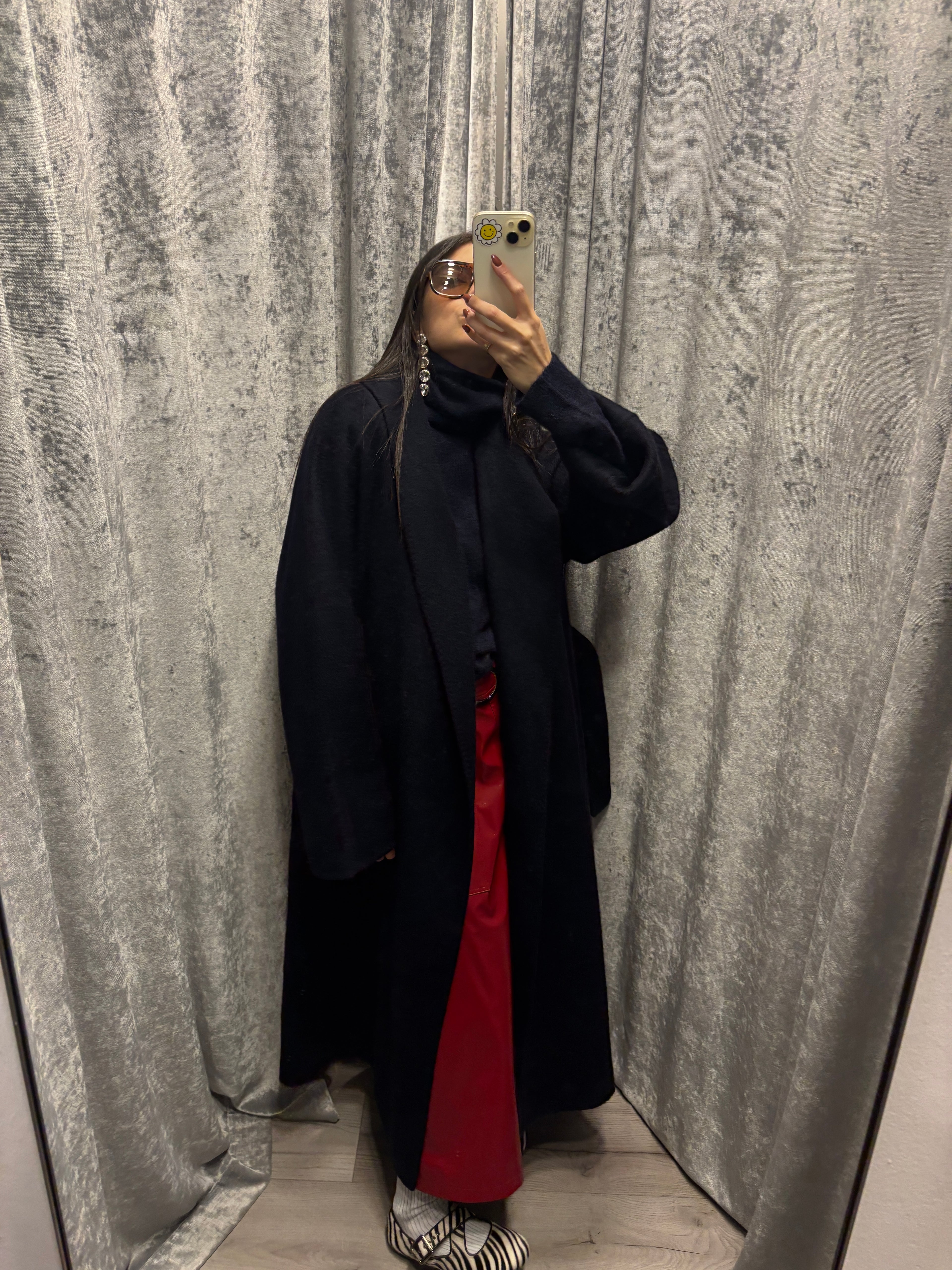 Cappotto sciallato con cintura