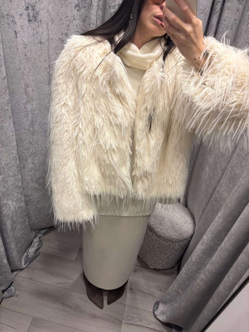 Eco pelliccia crop